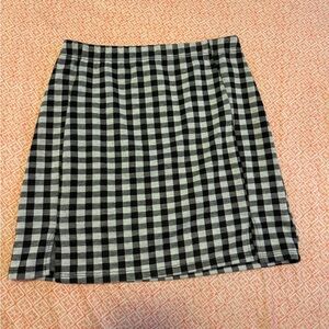 Olivia Rae Livi Black and White Plaid Mini Skirt